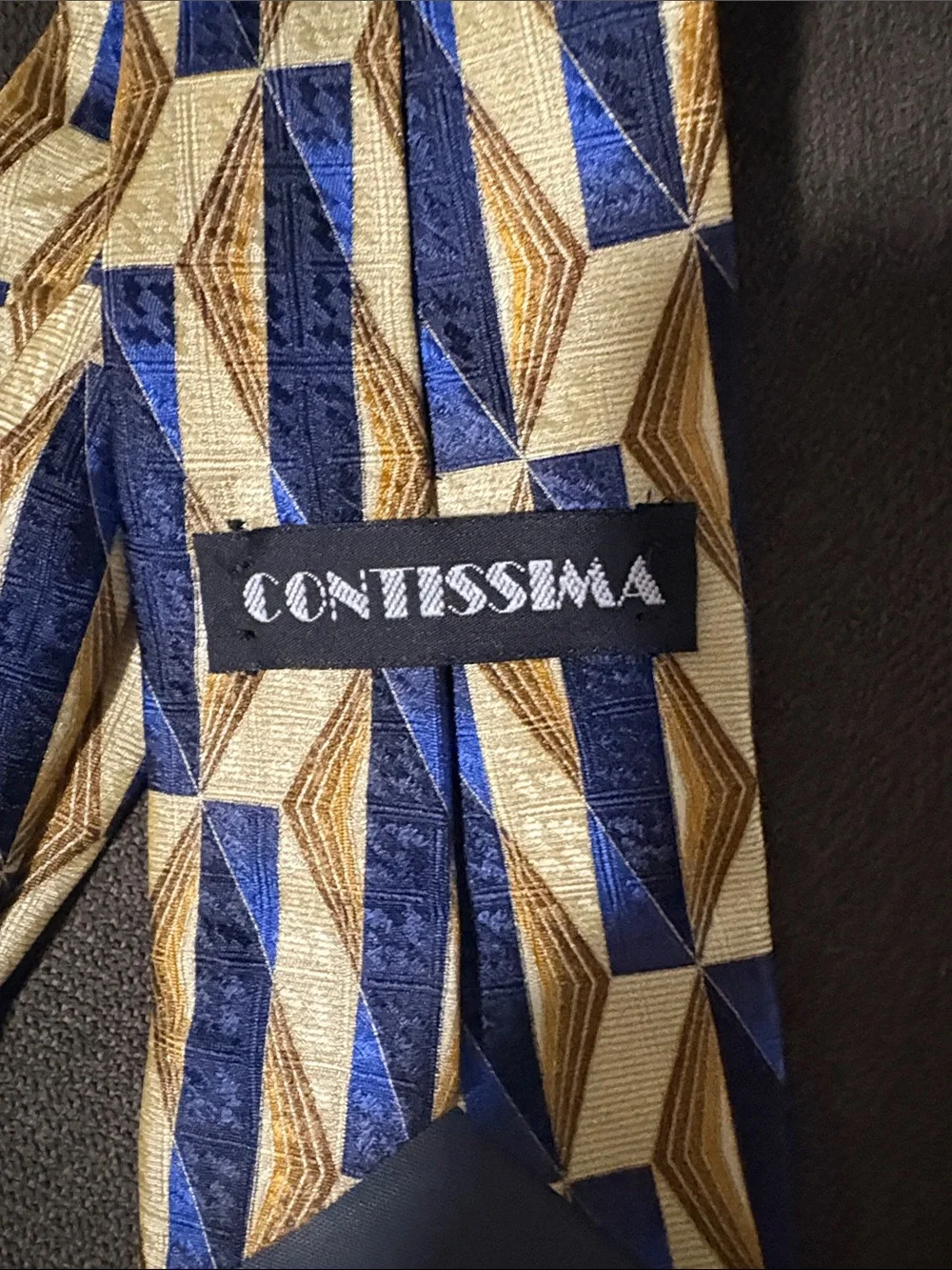 Contissima Geometric Blue and Gold Men's Tie